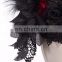 Gothic caged rose fascinator hat with hairclip