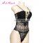 Summer black see through lace cross v neck sexy 2017 wholesale jumpsuit for women