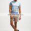 New men shorts sleeve cotton polyester muliticolor print t shirts guangzhou factory