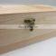 high quality natual color wood wine box with handle and deboss logo