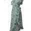 Ruffled Shoulder Deep V Irregular Him Casual Dress