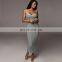 Sexy Exposed Backpack Hip Slim New Women's Contrast Color Strap Dress Women