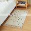Unique design custom white area rug floor mat living room decor modern handmade carpet rug with tassel
