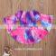 2021 INS  baby girls spring summer fall tie dye ruffle one-shoulder knee length dress