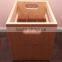 Custom unpainted wooden beer bottle crate wine crate with handle