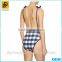 2016 New Arrival Plus Size Nylon Sexy Women Gingham Swimwear