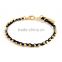fashion black cotton woven faceted copper beaded bracelet with lobster clasp