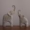 Nordic Style Creative Geometry Pattern Resin Elephant Table Decoration Stone Craving Couple Animal Craft Ornaments For Home Furnishing Decor