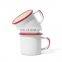 Cheap Prices Birthday Mothers Day Cups Travel Handle White Custom Warmer Enamel Mug