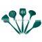 Green Silicone Spatula Set Kitchen Stools Soup Spoon Leaky Spoon With Hook Kitchen Utensils