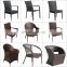 modern outdoor furniture high quality black french bistro wicker arm chair rattan dining chairs