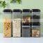 Wholesale 1.5L Wave pattern airtight food container Square food plastic container PET jar for grain storage