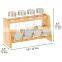 Bamboo Kitchen Cabinet Free-Standing Bamboo Countertop Spice Rack Storage Organizer Shelf