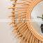 Handmade Spiral Sun Flower Boho Round Rattan Mirror Home Decoration Decor Bedroom Cheap WHolesale made in Vietnam
