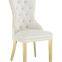 Dining Chair with Golden Chrome Legs by Velvet Cream