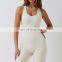 Workout Racer Back Romper Sexy Hollow Out Jumpsuit Custom Yoga Sweat Wicking Bodysuit
