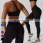 Wholesale Quick Dry Sportswear 2 Piece Set Women Sports V Shaped High Waist Leggings And One Shoulder Sexy Bra Gym Fitness Sets