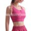 Tik Tok New Style Front Zipper Shockproof Sports Yoga Bra Sexy Strap Cross Back Gym Fitness Wear Women Outdoor Training Clothes