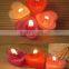 Romantic heart shape colorful scented tealight candle