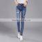 Spring summer High Waist Jeans woman Female Distressed Slim Patchwork Denim Pants Pencil Ripped vintage Skinny Jeans For Women