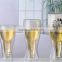 hopside down beer glass/beer double wall glass
