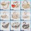 Top selliing fashion jewellery ebay thailand pearl brooch custom letter rhinestone brooch pins B0025