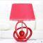 Fancy red ceramic home decoration European modern table lamp for bedroom