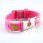 alert kids bracelet custom kids metal charm silicone bracelet