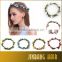 2016 New Premium Online Shopping Fashion Beautiful Color Mixed Fabric Rose Flower Faux Leather Braided Flower Headband