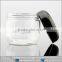 black cap cosmetic jars plastic