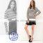 2015 custom high quality women striped tshirt wholesale china