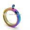 30mm Stainless Steel Magnetic Plain Rainbow Color Lockets Floating Glass Lockets