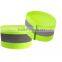high visibility green hook and loop elastic band reflective arm band