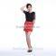 2016 Summer Lace Short Sleeve Black Sequined Short Style Red Ladies Party Dress