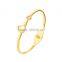Stainless Steel Heart Lock Cuff Bracelet Rose/Yellow Gold Crystal Bangles