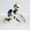 Two Tones Royal !! Lapis & Rainbow Moonstone 925 Sterling Silver Ring, Handmade Silver Jewelry , Wholesale Silver Jewelry