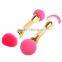 Newest private label face cleaner makeup red double-ended cosmetic brush set wholesale