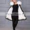 Fashionable winter women real white fox fur jacket with fur inside and fur collar coat                        
                                                                                Supplier's Choice