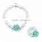 Chic Baby Girls Attractive Colors Beaded Necklace and Bracelet Kids Jewelry 2 in 1 Set