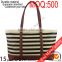 Wholesale Factory Price NULL Brand Reversible stripe PU Leather Handbag for lady tote bag                        
                                                Quality Choice