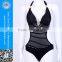 One piece black unlined bikini swimwear sexy monokini high quality lycra swimwear