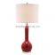 Factory wholesale ceramic home decoration table lamps for reading for hotel design with fabric shade
