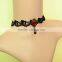 The female pop Fashion Lace Choker Necklace Ruby clavicle chain false collar jewelry wholesale