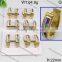 Factory price hot crystal gold color stud earring