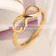 Alloy plated girl's lovely jewelry bowknot rings gold