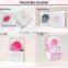 Girl use exfoliate skin body cleaning products for acne treat