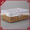 Water hyacinth woven home daily goods storage basket with liner