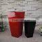 Modern Style Small Square Black Fiberglass Garden Planter Flowerpot