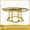Popular flower design gold color coffee table