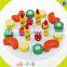 Wholesale top quality kids wooden tea sets toy popular pretend baby wooden tea sets toy W10B052